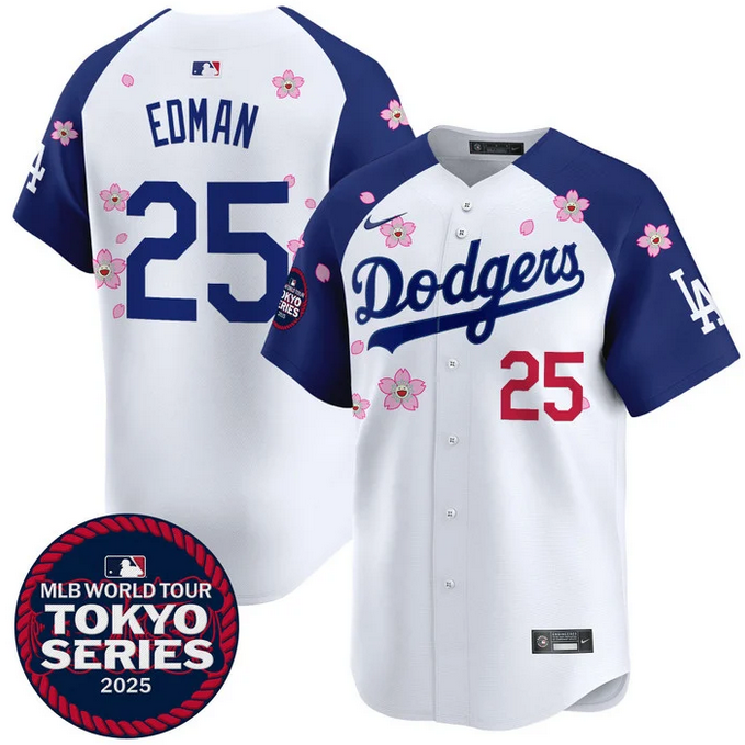 Men Los Angeles Dodgers #25 Edman Tokyo Series 2025 white Limited Stitched Jersey->los angeles dodgers->MLB Jersey
